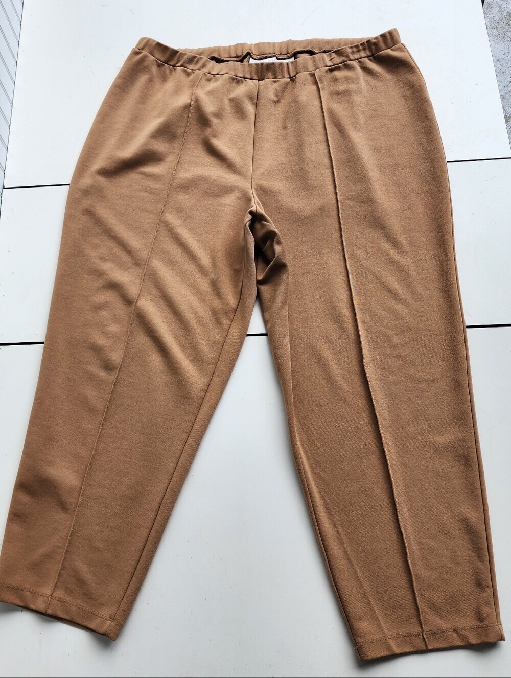 Worthington Pull On Elastic Waist Pants Tan Womens Stretch Pointy Plus Size 3X